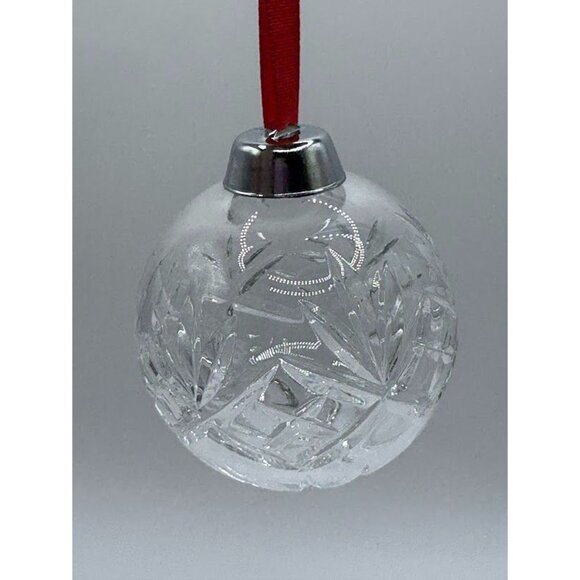 Hand-Cut Czech Crystal Christmas Ornament With Red Ribbon - Picture 5 of 11